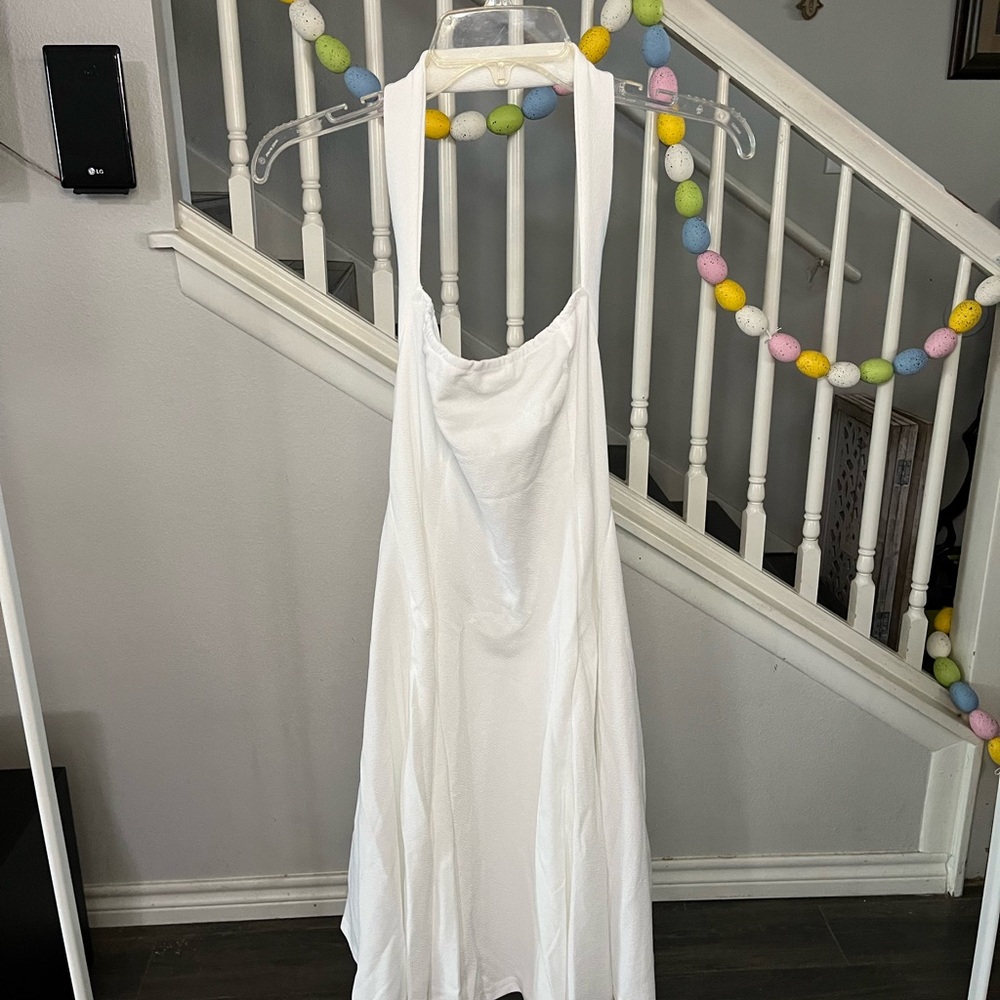 White Halter Dress